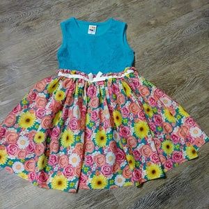 HEALTHTEX toddler girls dress size 4T EUC floral p